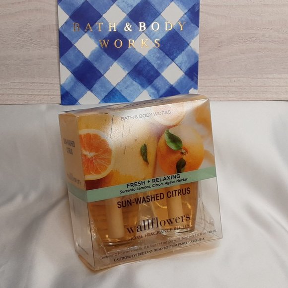 BATH & BODY WORKS WALLFLOWERS PLUG-IN REFILLS 'SUN-WASHED CITRUS' 2-PACK - Picture 2 of 14